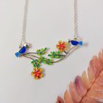 Birds & Gulmohar Flower 92.5 Sterling Silver Neckpiece