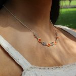 Dainty Gulmohar Flower 925 Silver Choker