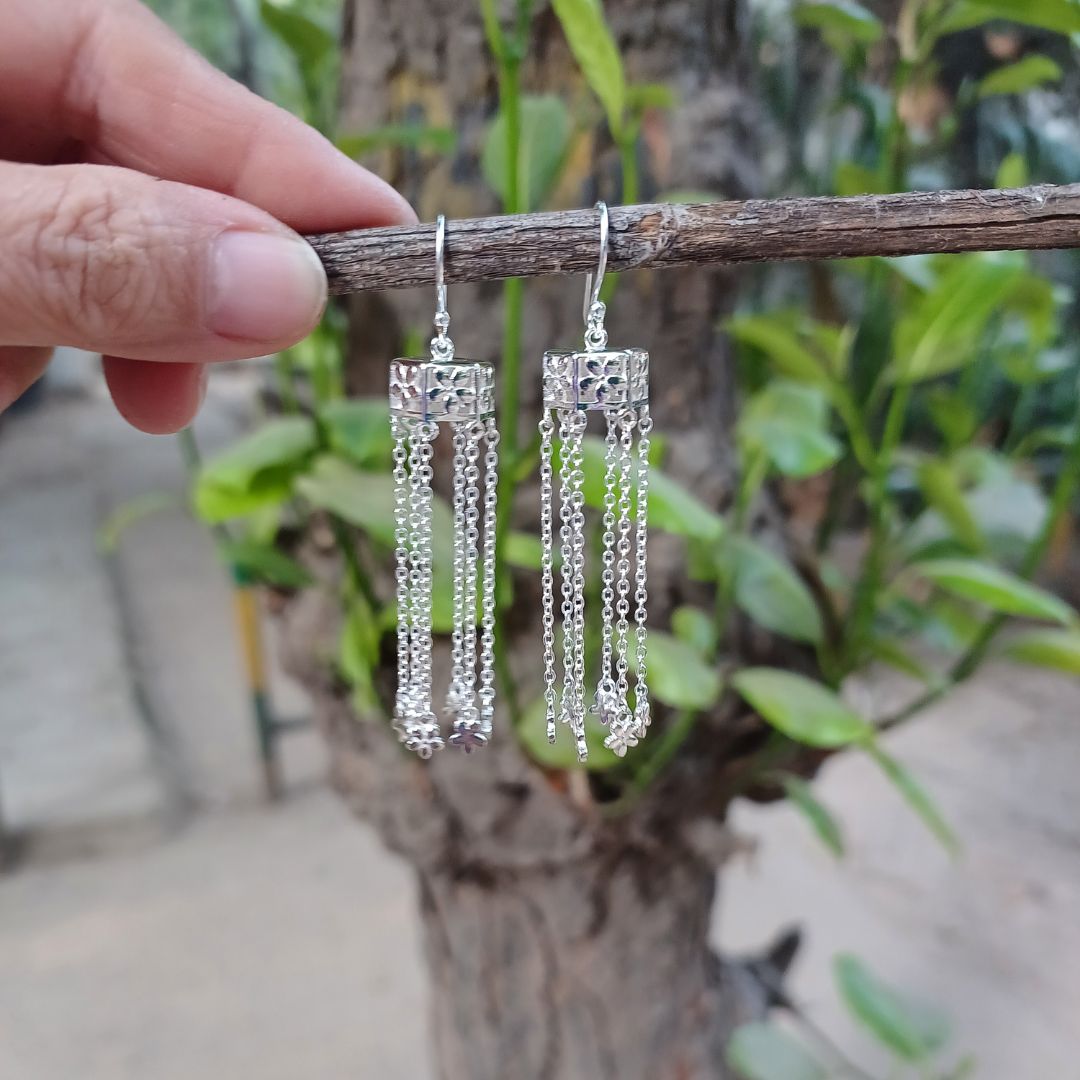 Graceful Shimmers 925 silver jhumkis_01 Graceful Shimmers 92.5 sterling silver jhumkis