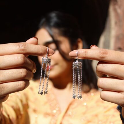 Graceful Shimmers 925 silver jhumkis