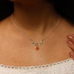 Gulmohar Flower Leaf 925 silver pendant