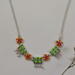 Gulmohar Flower leaves 925 Silver Choker