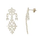 Delicate Filigree Dangle 925 Silver Earrings - Image 3