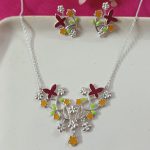 Butterfly delight 925 silver necklace earrings set