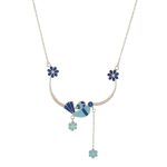Blue 925 silver bird necklace