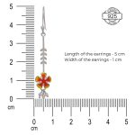 Delicate Gulmohar Flower 925 Silver Earrings - Image 4