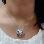 Double fish 92.5 sterling silver pendant