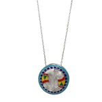 Double fish 925 silver pendant