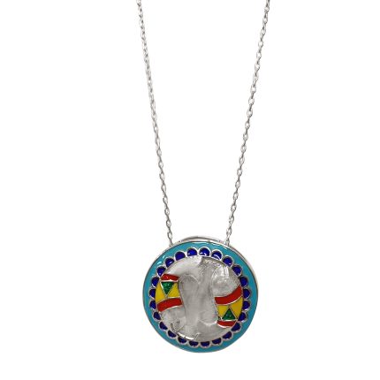 Double fish 925 silver pendant