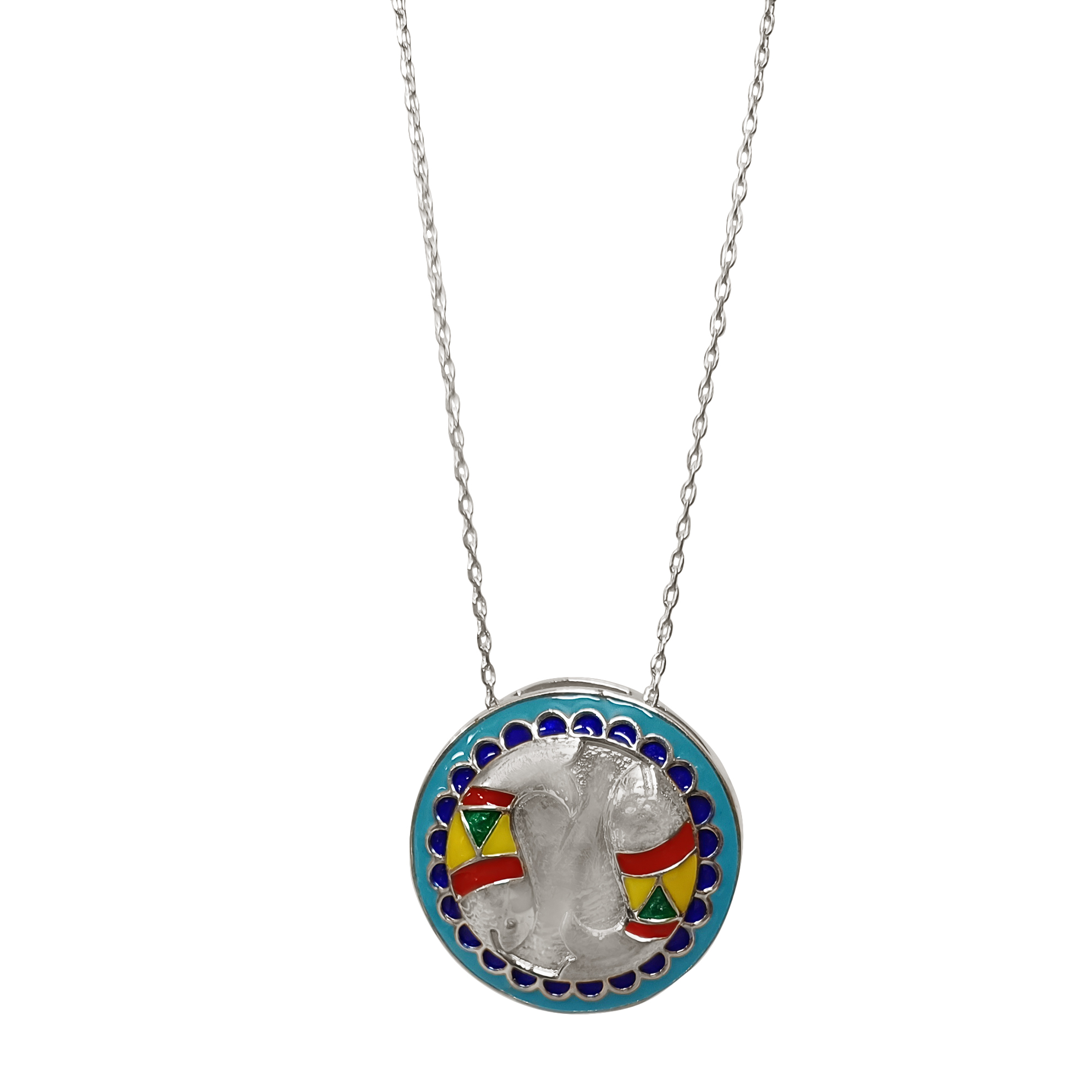 Double fish 925 silver pendant_white background01 Double fish 925 silver pendant